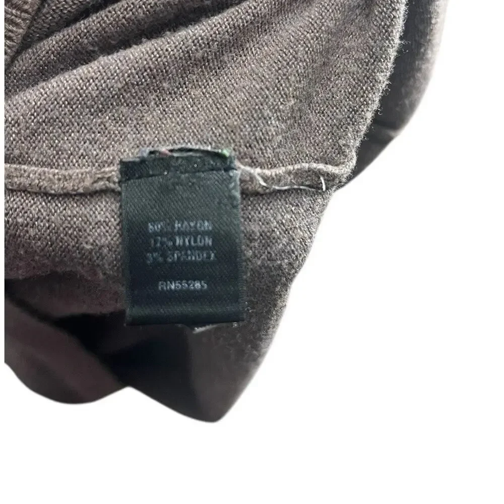 Express Women’s V-neck Long Sleeve Beige Sweater Ruched Small Brown Classic
